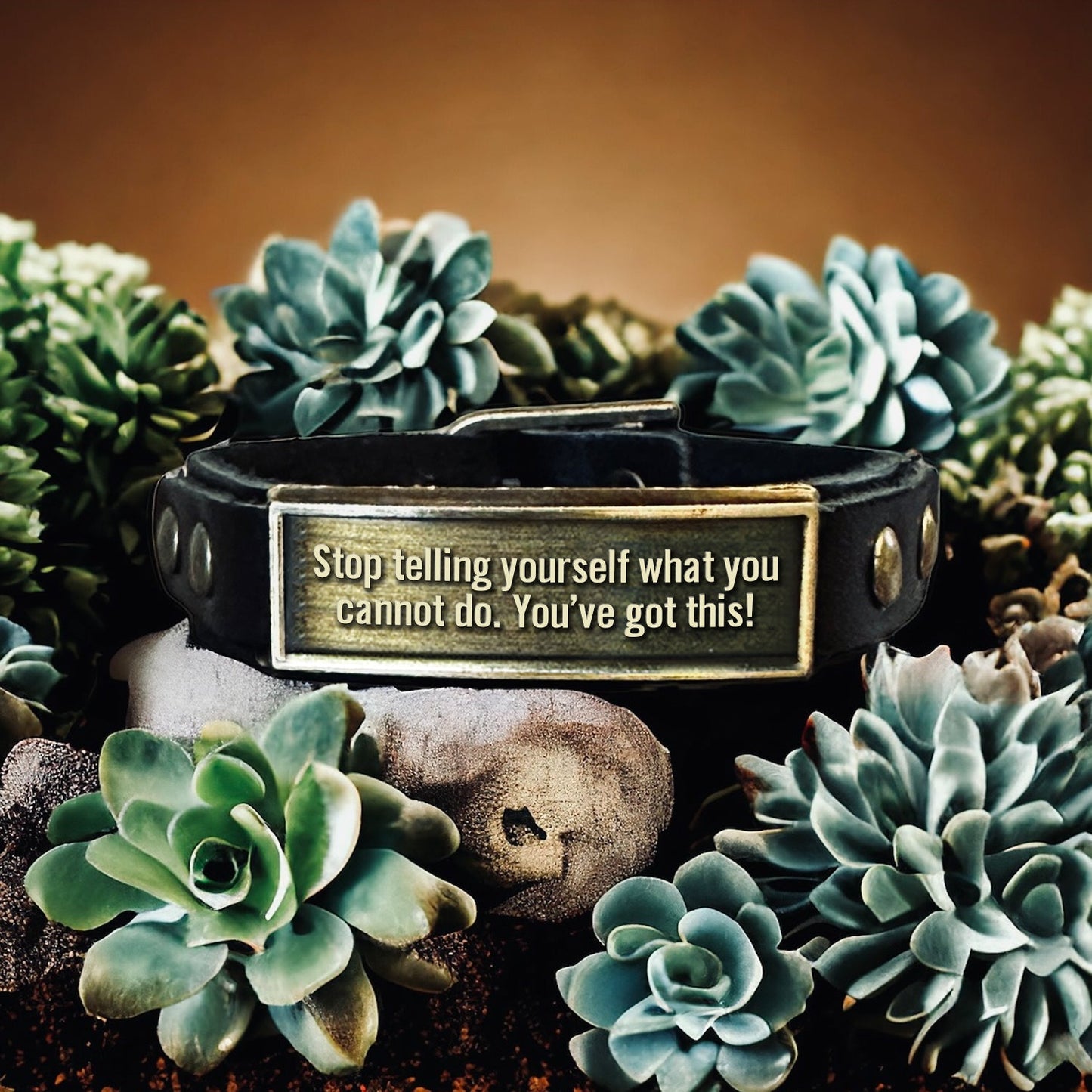 Leather Wristlet: Stop Telling Yourself