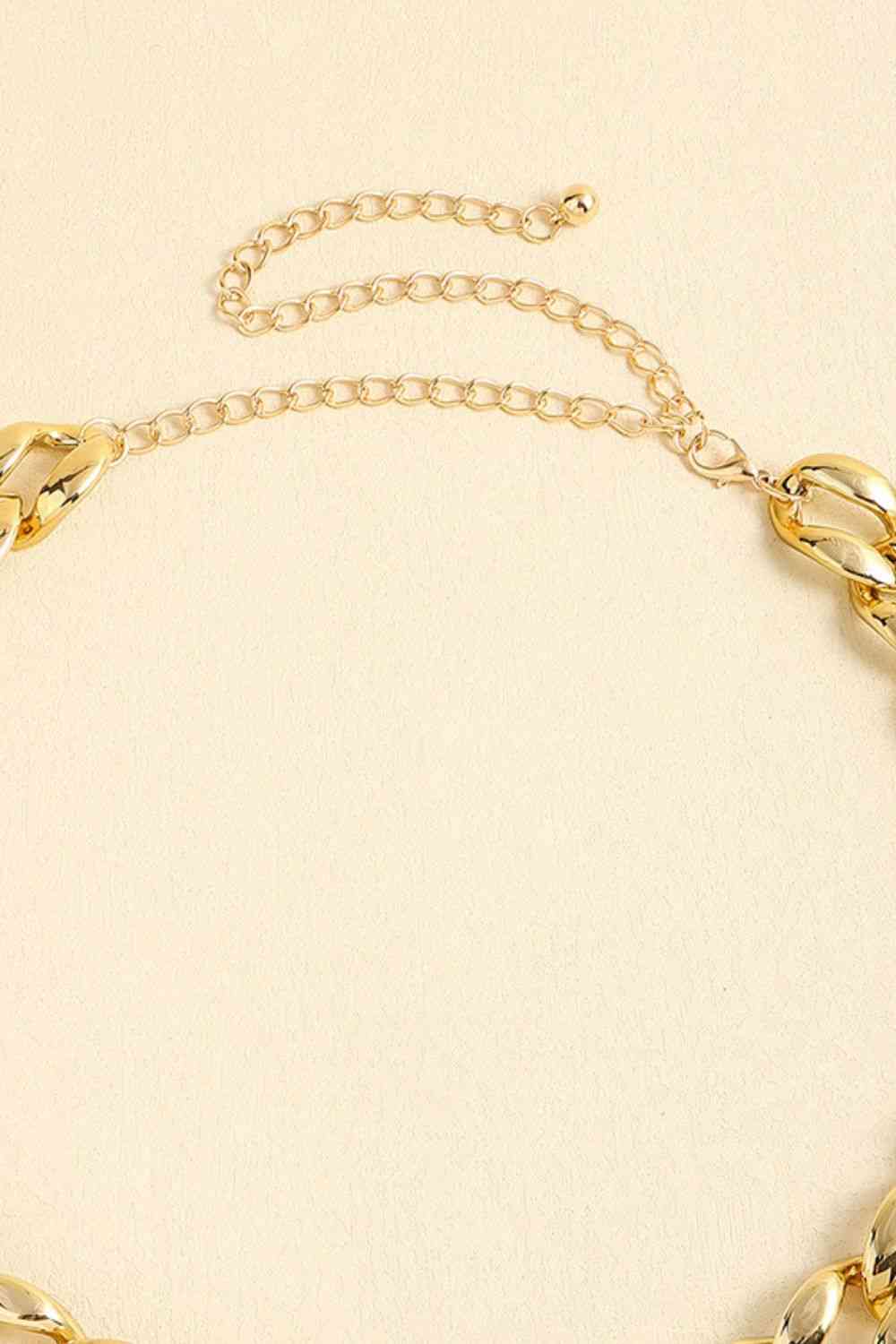 1" WIDTH ACRYLIC CURB CHAIN BELT - GOLD