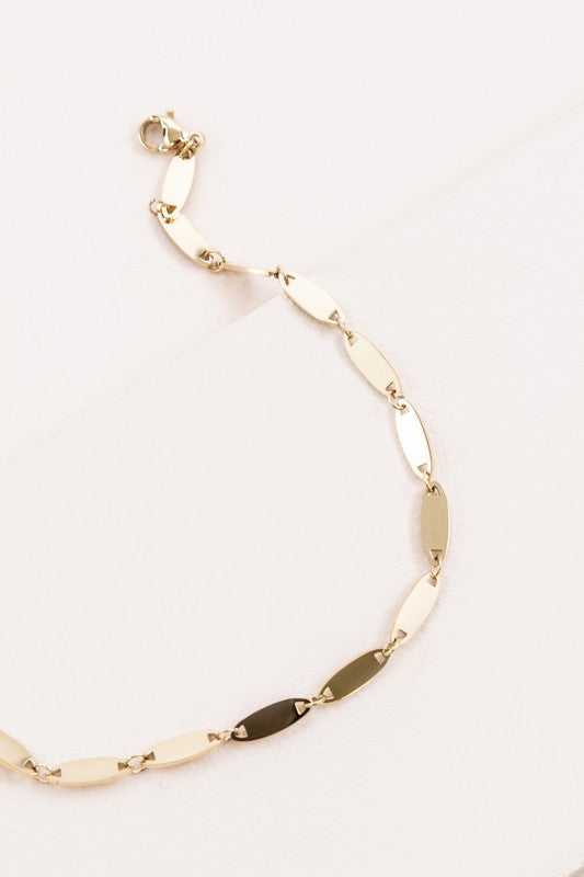 Oval Rolo Chain Anklet - Gold