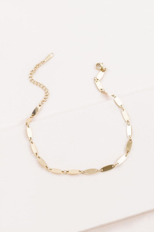Oval Rolo Chain Anklet - Gold