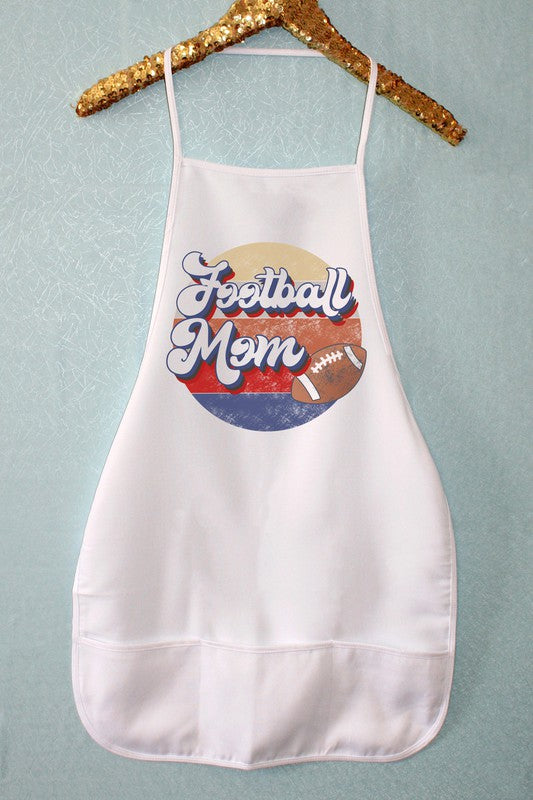 "Football Mom" Graphic Apron - White