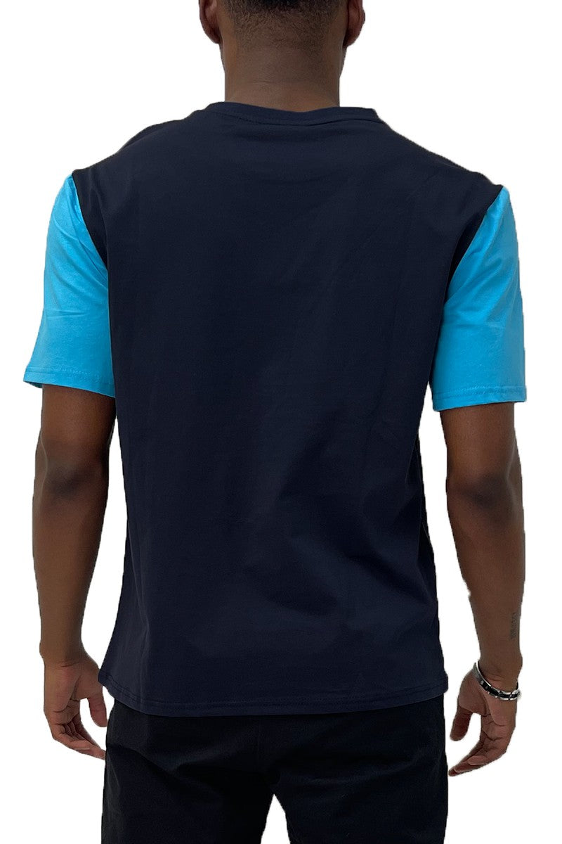 Color-Block Round-Neck Short Sleeve T-Shirt - Multiple Colors - (S-2XL)