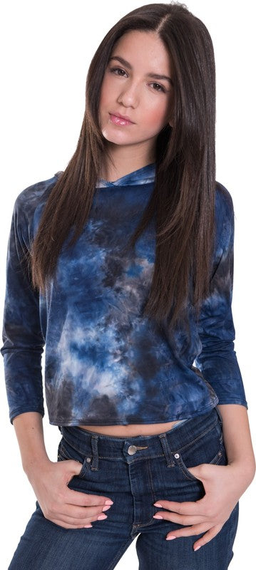 Tie-Dye Waist-Length Hoodie - Multiple Colors - (S-XL)