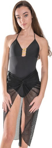Stretchy Mesh Sarong - Black - (S-XL)