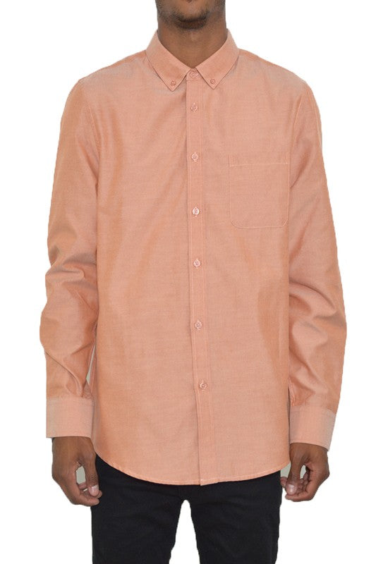 Long Sleeve Solid Button-Down Light-Weight Dress Shirt - Multiple Colors - (S-3XL)