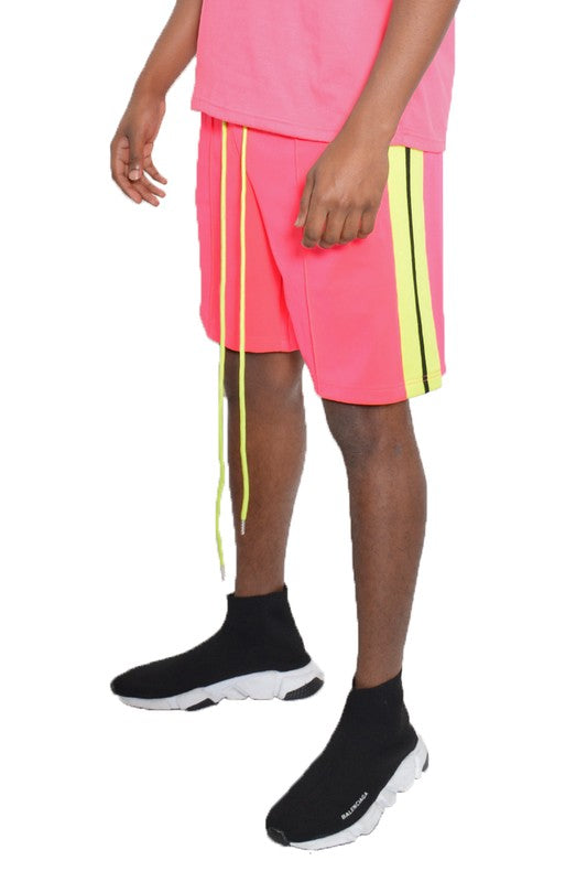 Side-Striped Drawstring Elastic Waist Shorts - Multiple Colors - (S-3XL)