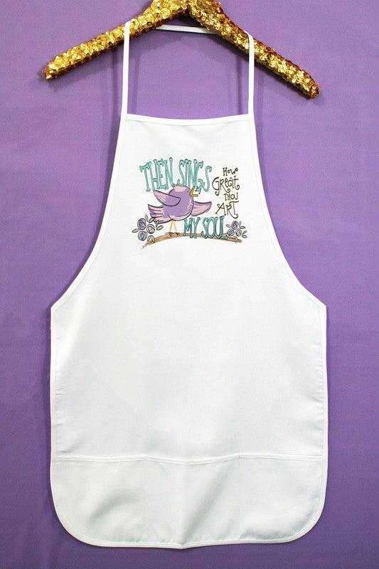 "Then Sings My Soul" Graphic Apron - White