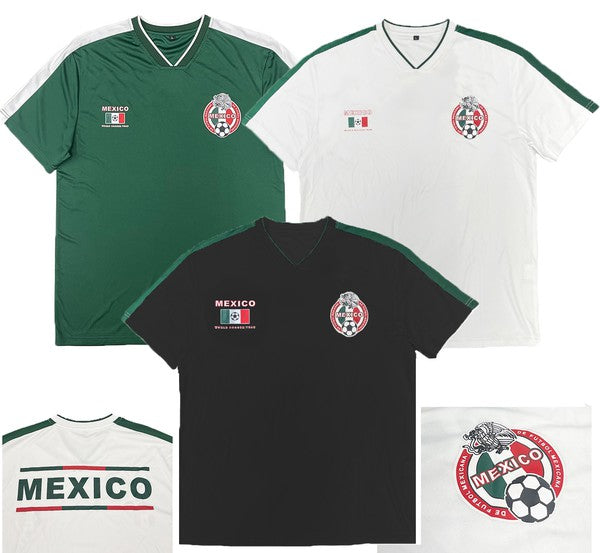 Mexico Team World Soccer V-Neck Jersey - Multiple Colors - (S-3XL)