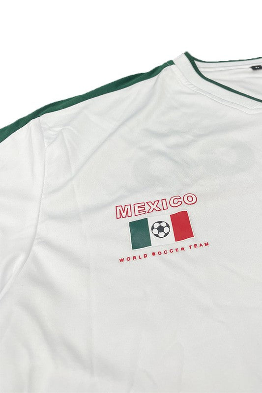 Mexico Team World Soccer V-Neck Jersey - Multiple Colors - (S-3XL)