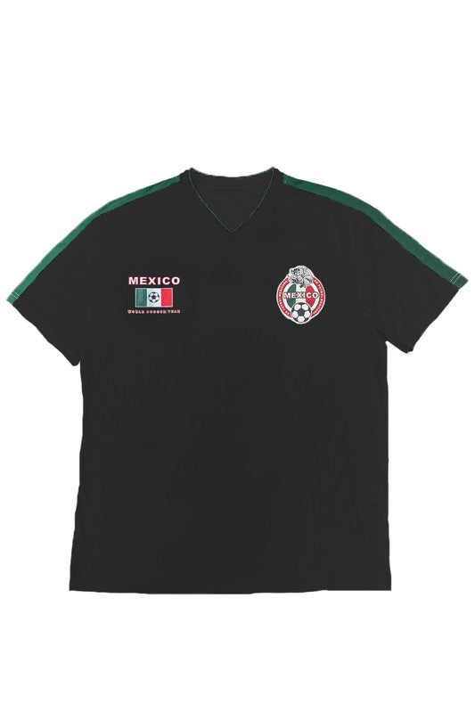 Mexico Team World Soccer V-Neck Jersey - Multiple Colors - (S-3XL)