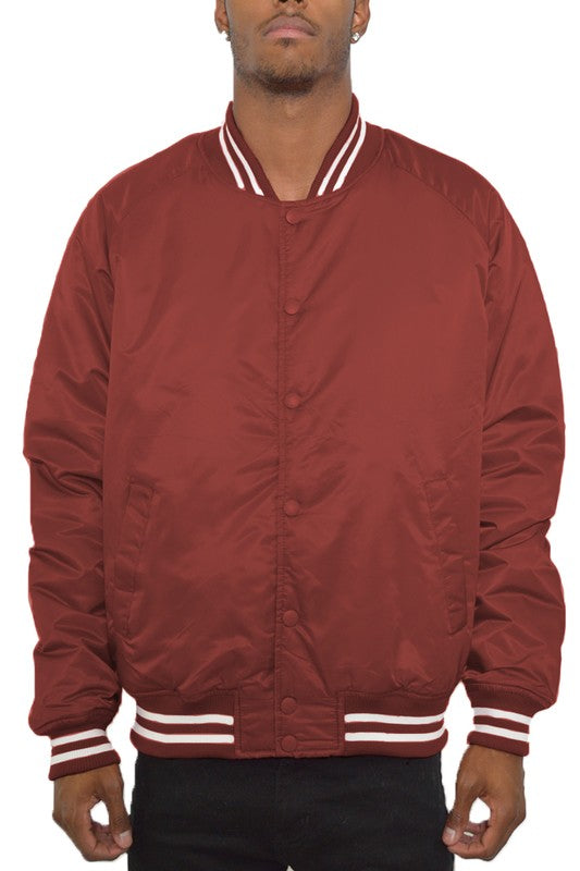 Weiv Polyester Solid Varsity Jacket