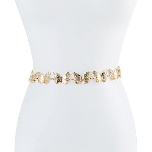 DAINTY BUTTERFLY WAIST BELT - GOLD, SILVER