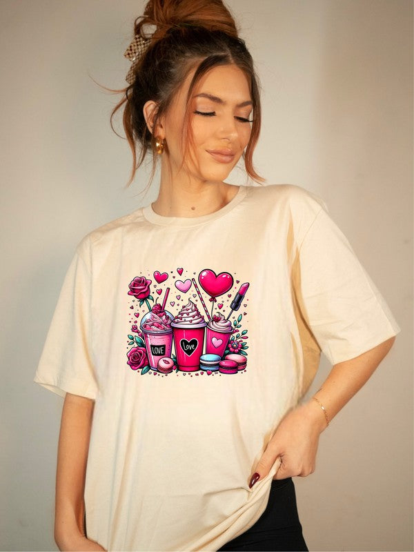 "Love" Specialty Drinks Graphic Tee - Multiple Colors - (2X-3X)