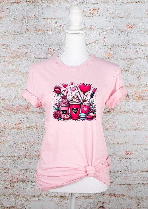 "Love" Specialty Drinks Graphic Tee - Multiple Colors - (2X-3X)