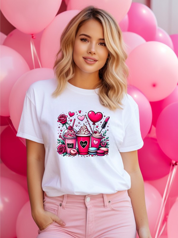 "Love" Specialty Drinks Graphic Tee - Multiple Colors - (2X-3X)