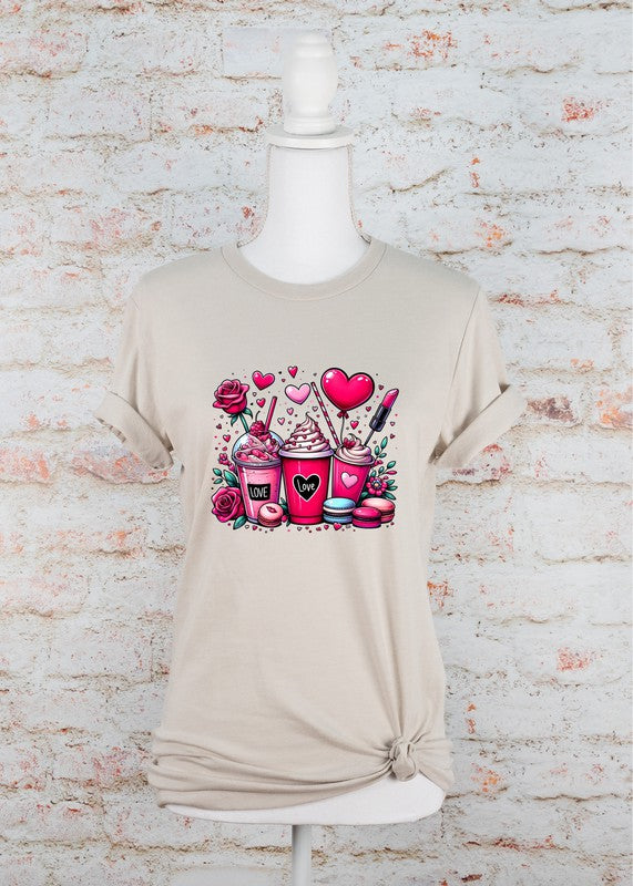 "Love" Specialty Drinks Graphic Tee - Multiple Colors - (2X-3X)