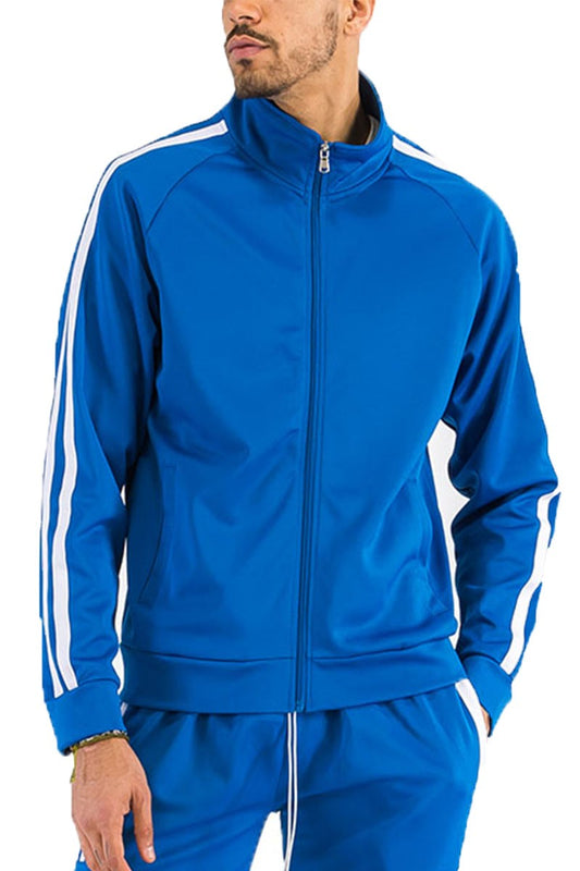 Double-Stripe Zipper Track Jacket With Pockets - Multiple Colors - (S-3XL)
