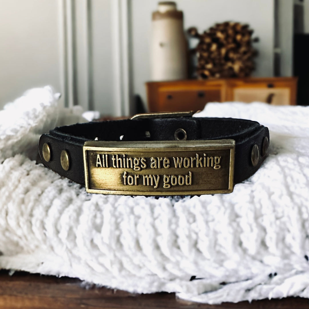 Leather Wristlet: All Things Work Together