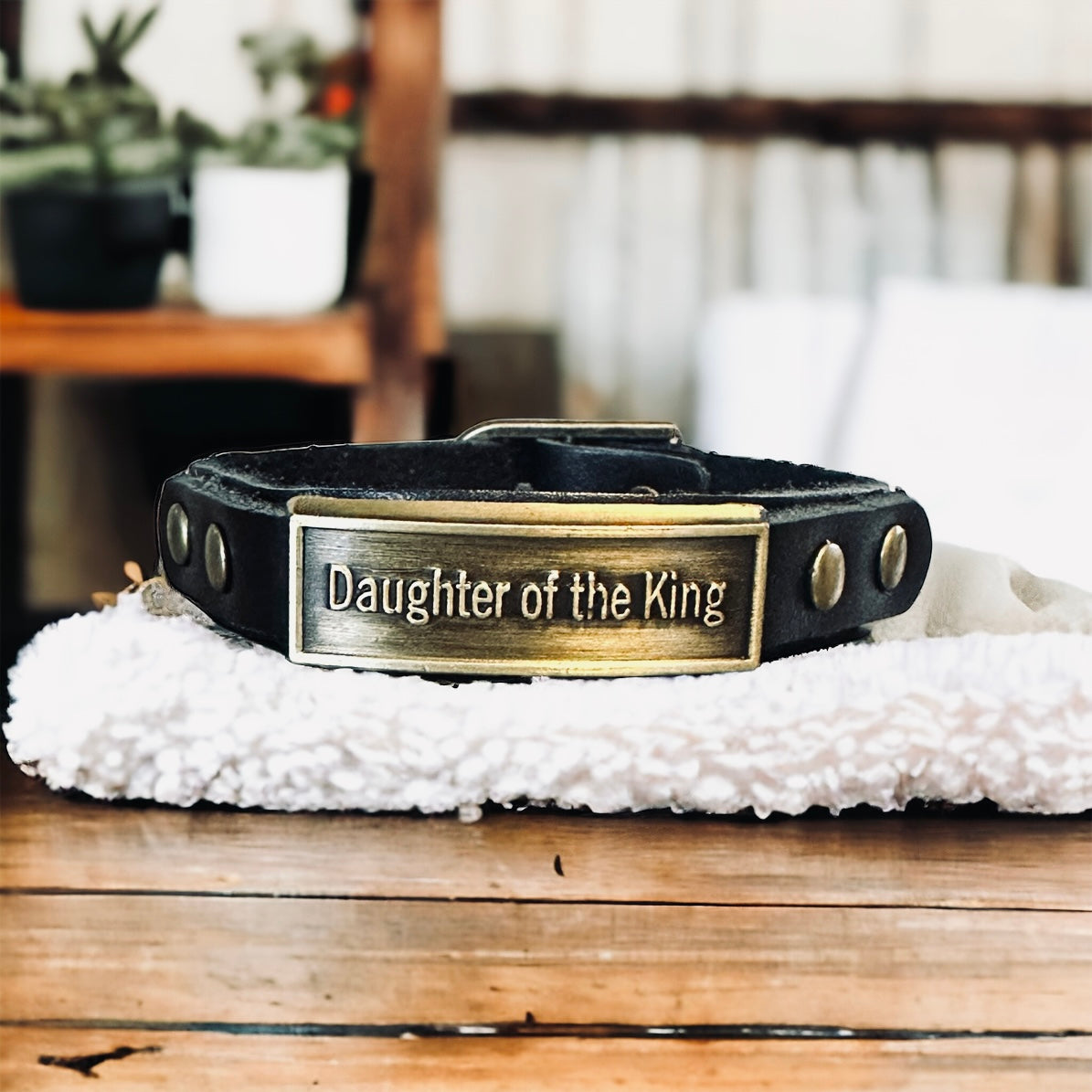 Leather Wristlet: Daughter of the King