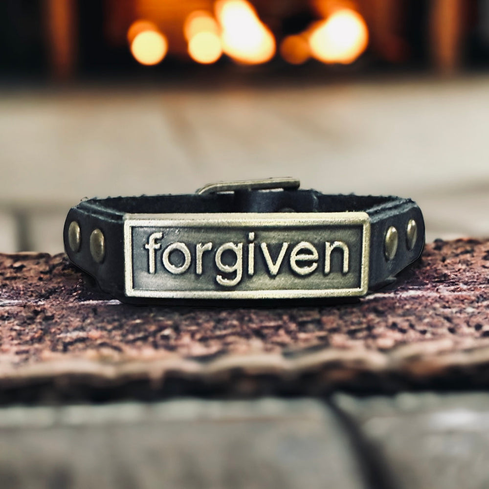 Forgiven Leather Wristlet Black