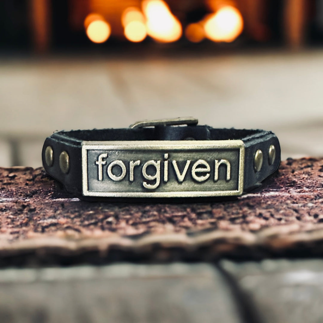 Forgiven Leather Wristlet Black