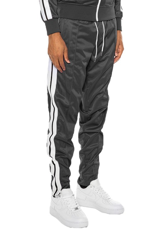 Side-Striped Drawstring Elastic Waist Track Pants - Multiple Colors - (S-3XL)