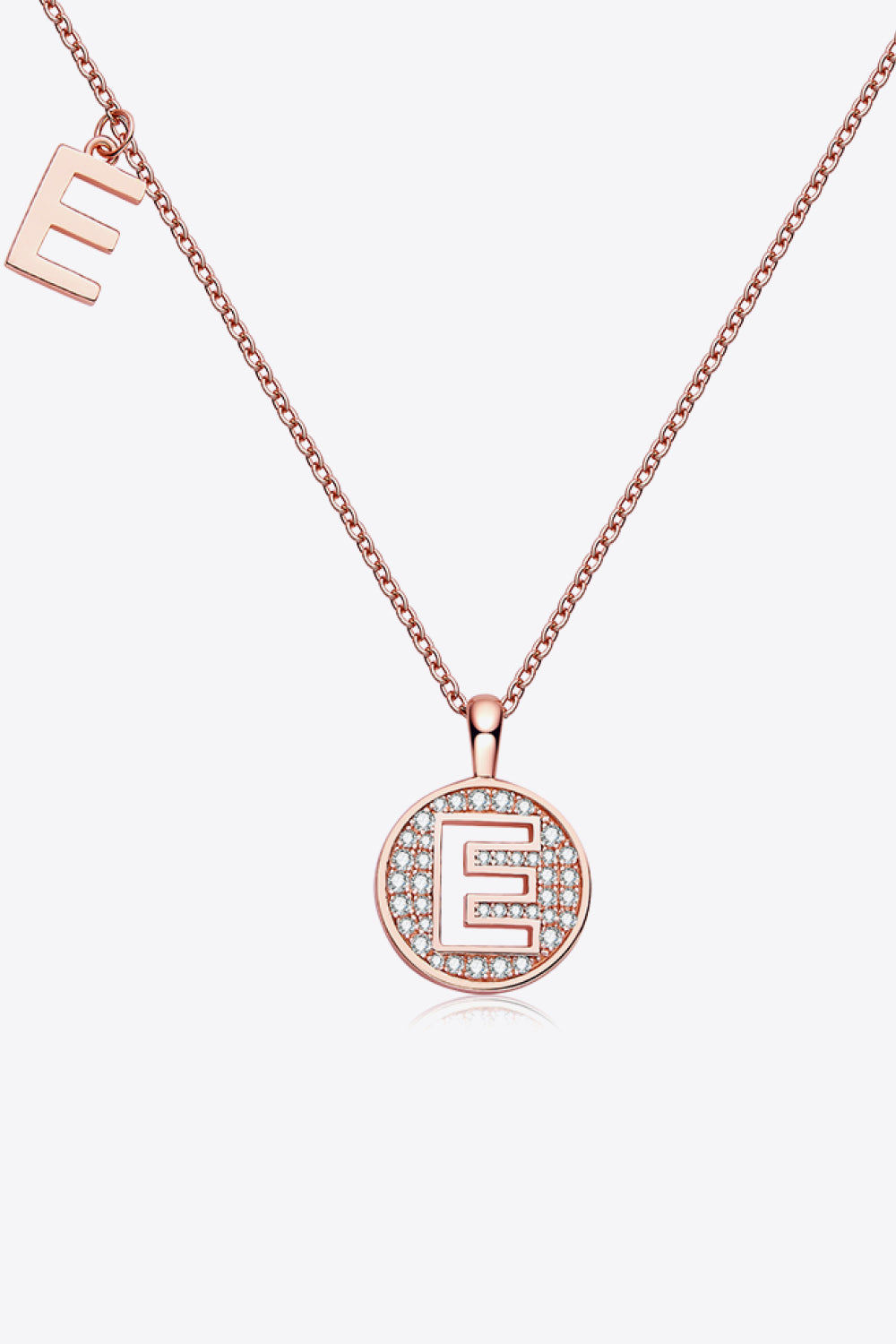 A To J Pendants Moissanite 925 Sterling Silver Necklace - Rose Gold