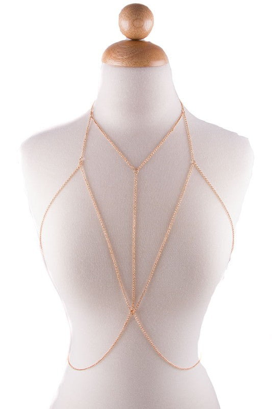 Multi-Line Body Chain - Gold, Silver