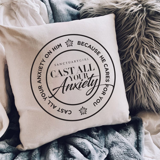 Love Notes: Cast All Your Anxiety Pillow Cover