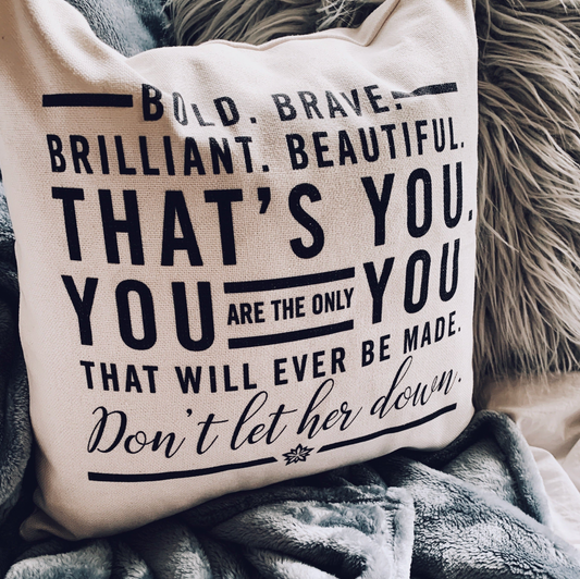 Love Notes: Bold Brave Brilliant Pillow Cover