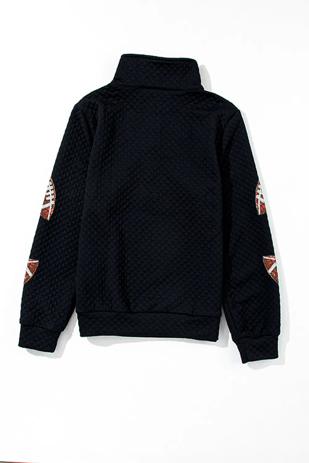 🏈✨ Sequin Football-Detail Long-Sleeve Sweatshirt – Black - (S-XL) ✨🏈