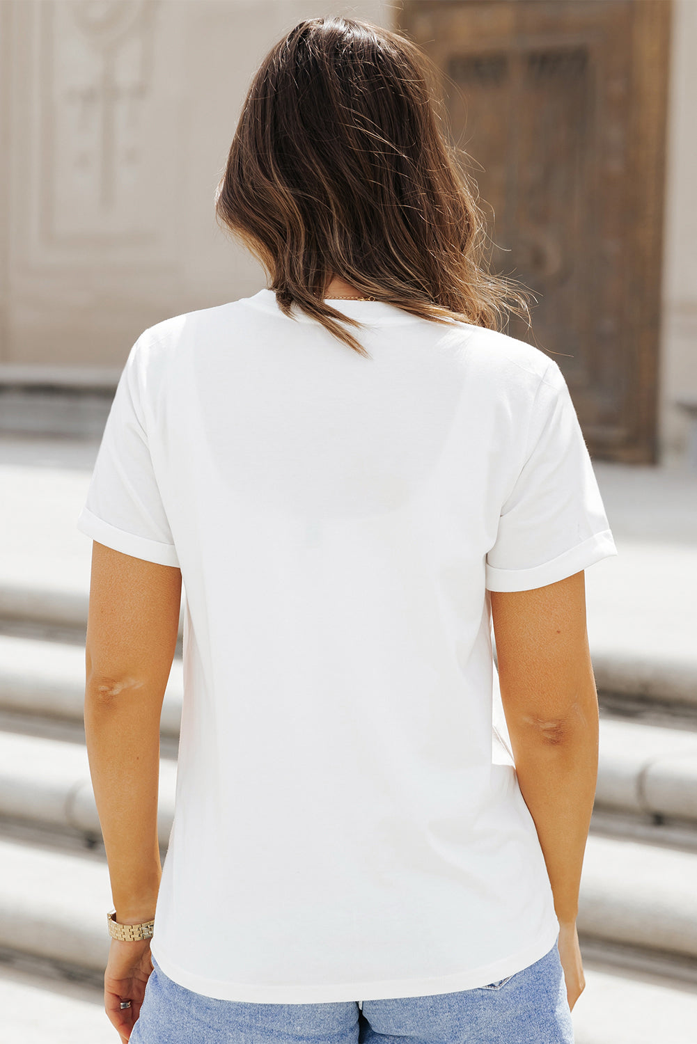 🏈✨ Multi-Colored Sequined Football-Detail Round-Neck Short-Sleeve T-Shirt - White - (S-2XL) ✨🏈
