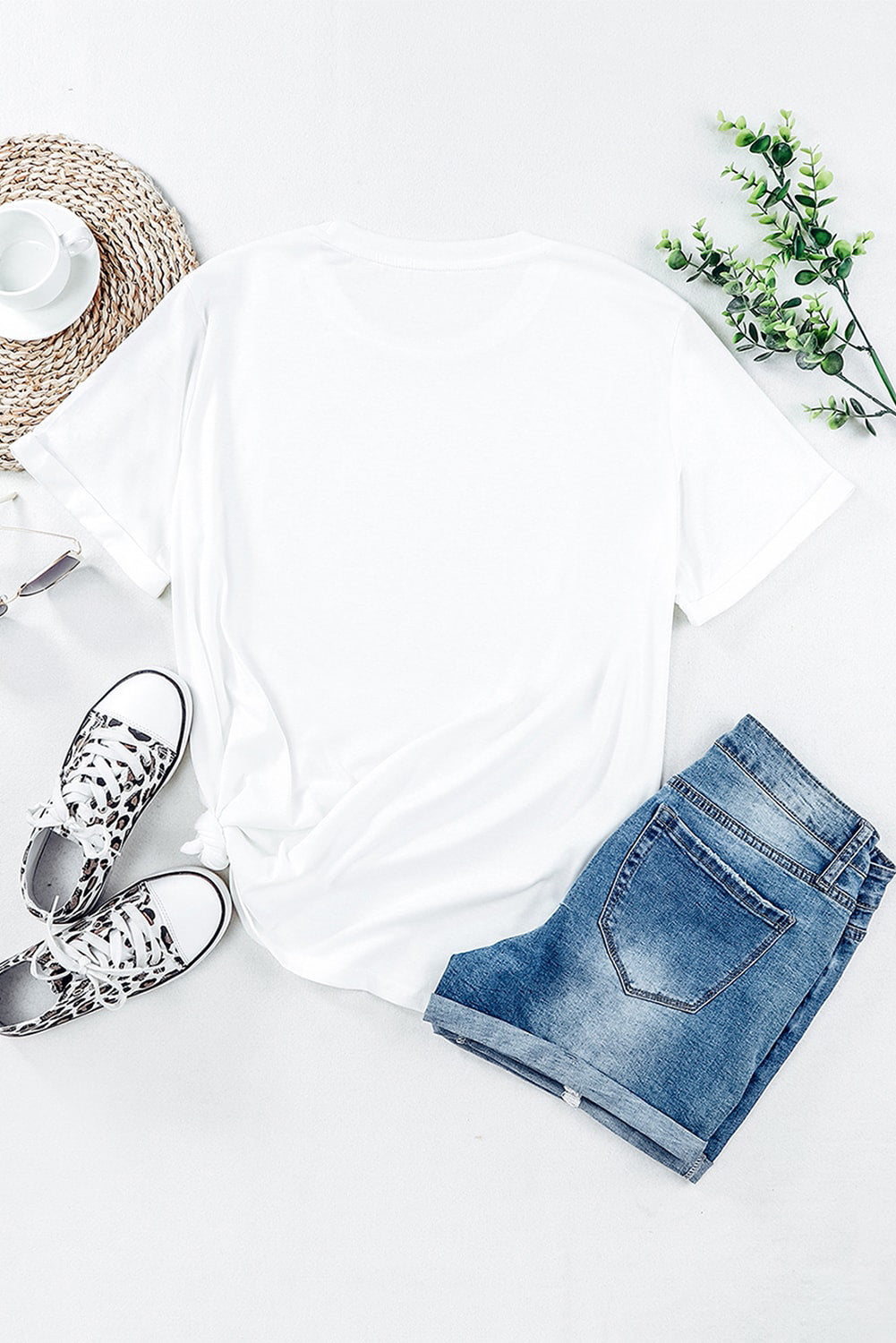 Football-Detail Round-Neck Short-Sleeve T-Shirt - White - (S-2XL)