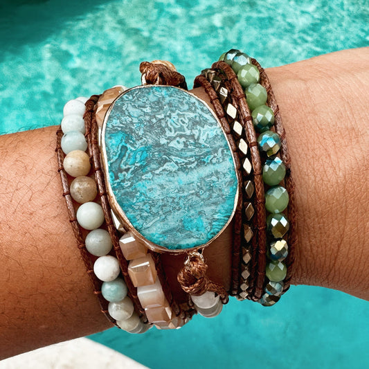 Long Strand Bracelet: Aquatone
