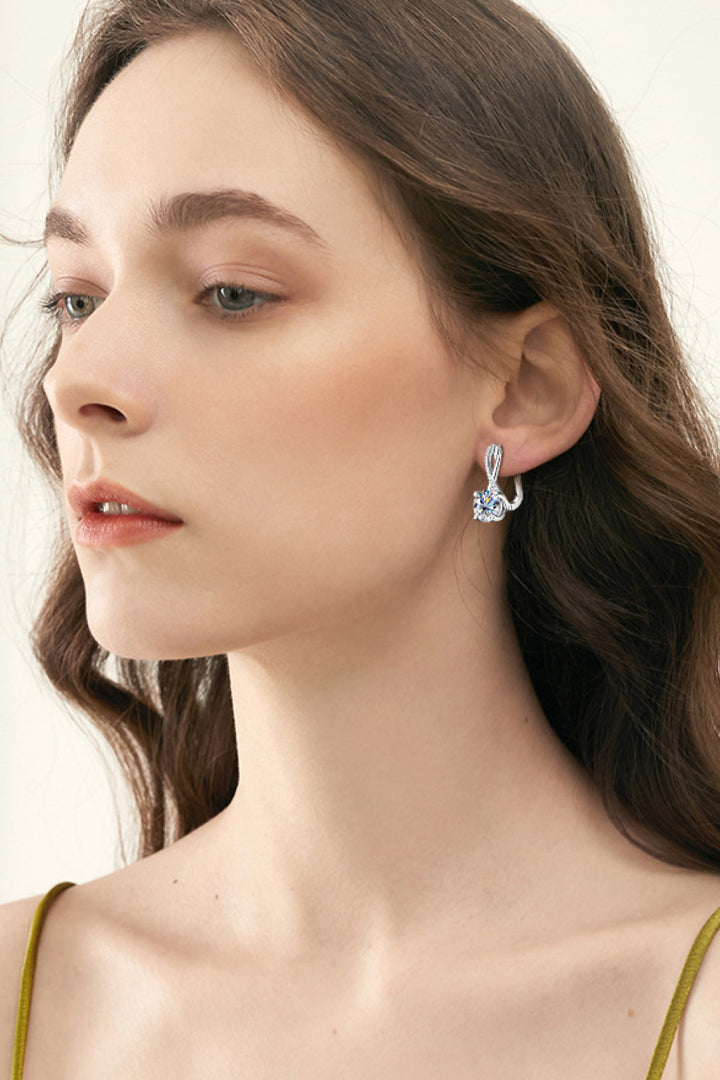 4 Carat Moissanite 925 Sterling Silver Crisscross Earrings - Gold, Silver