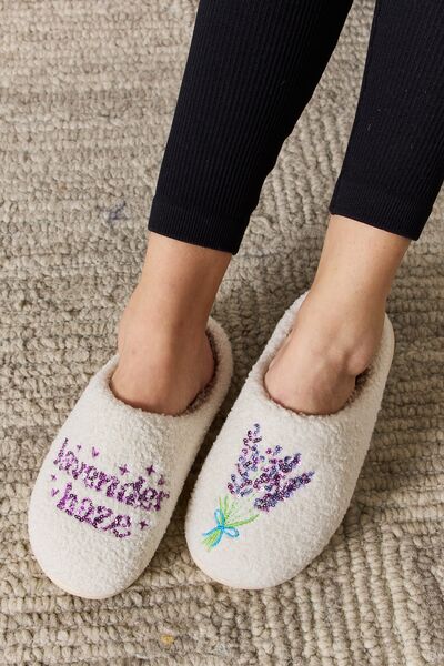 Sequined "Lavender Haze" Cozy Slippers - (S-XL)