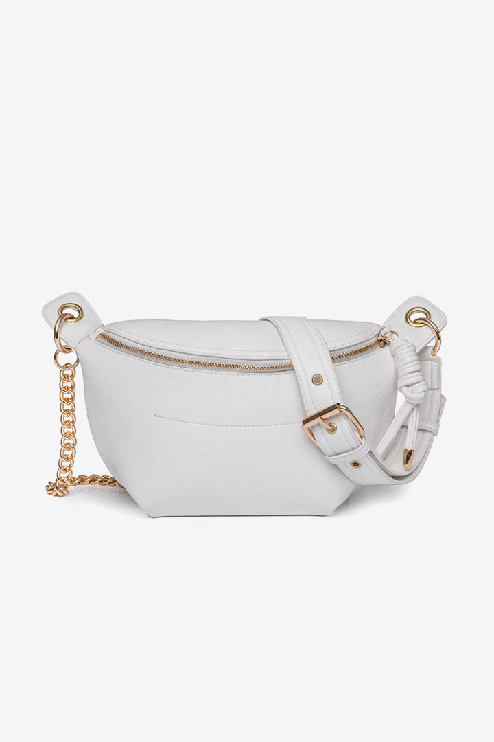 Faux-Leather Chain-Strap Crossbody Bag - Multiple Colors