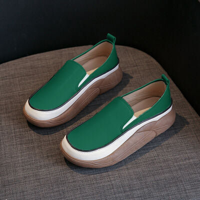 👟 Comfortable Chunky Faux-Leather Slip-On Shoes - Multiple Colors - (4-11) 💖✨