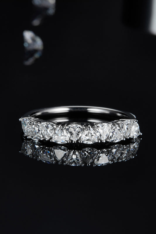 1 CARAT MOISSANITE 925 STERLING SILVER HALF-ETERNITY RING