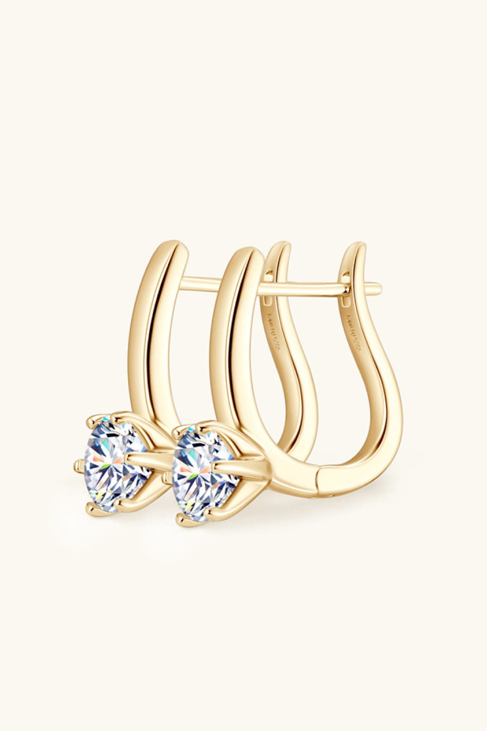 2 Carat Moissanite 925 Sterling Silver Loop Earrings - Silver, Gold