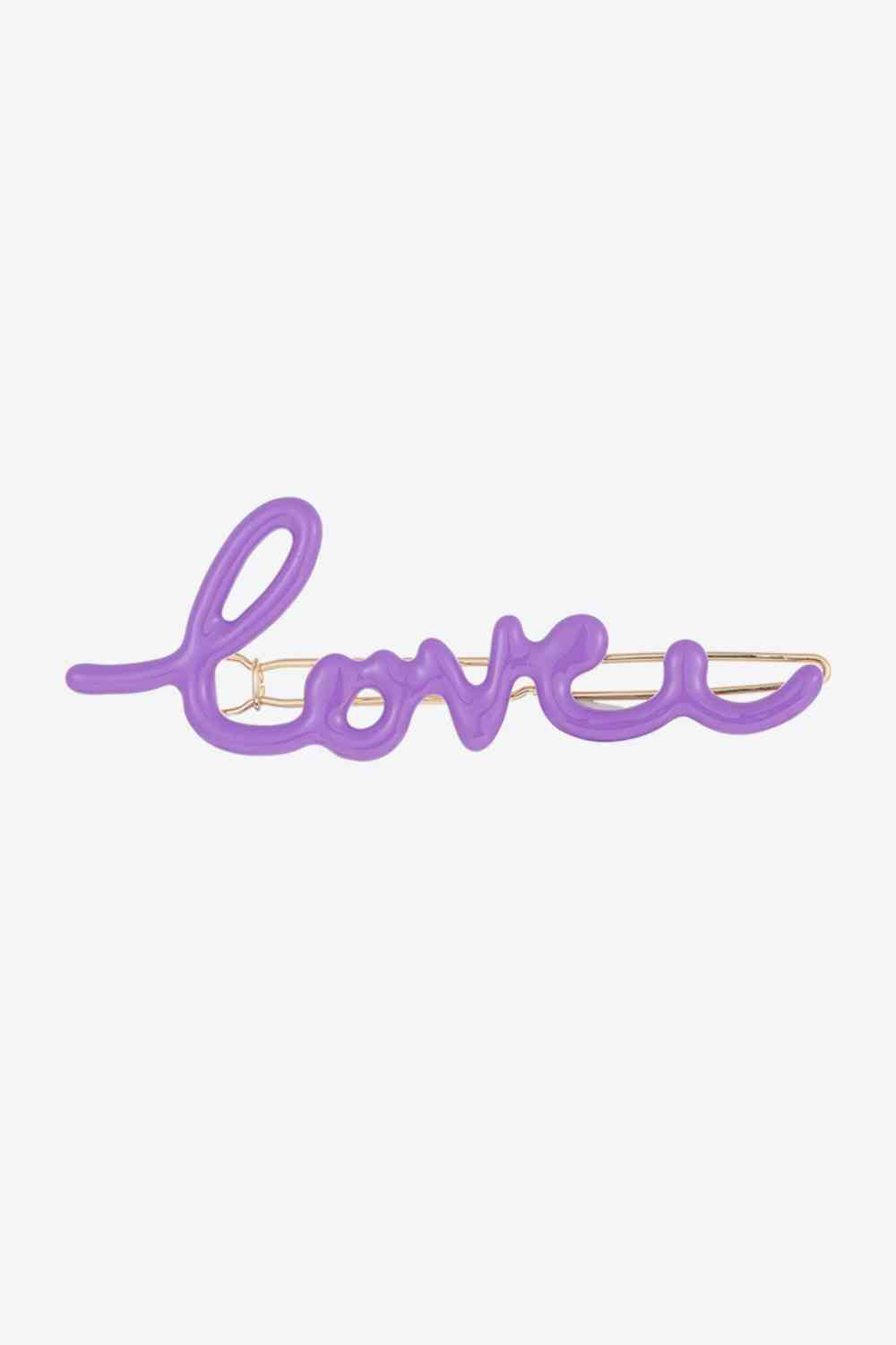 "Love" Alloy Barrette