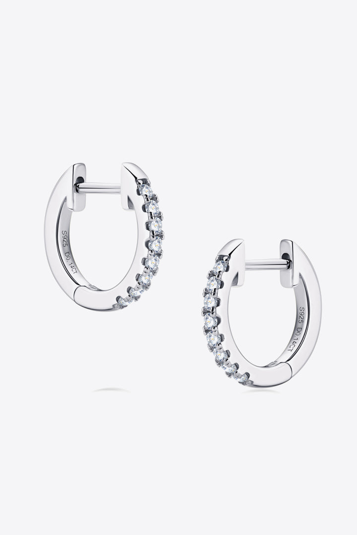 Chic Moissanite 925 Sterling Silver Huggie Earrings - Gold, Silver