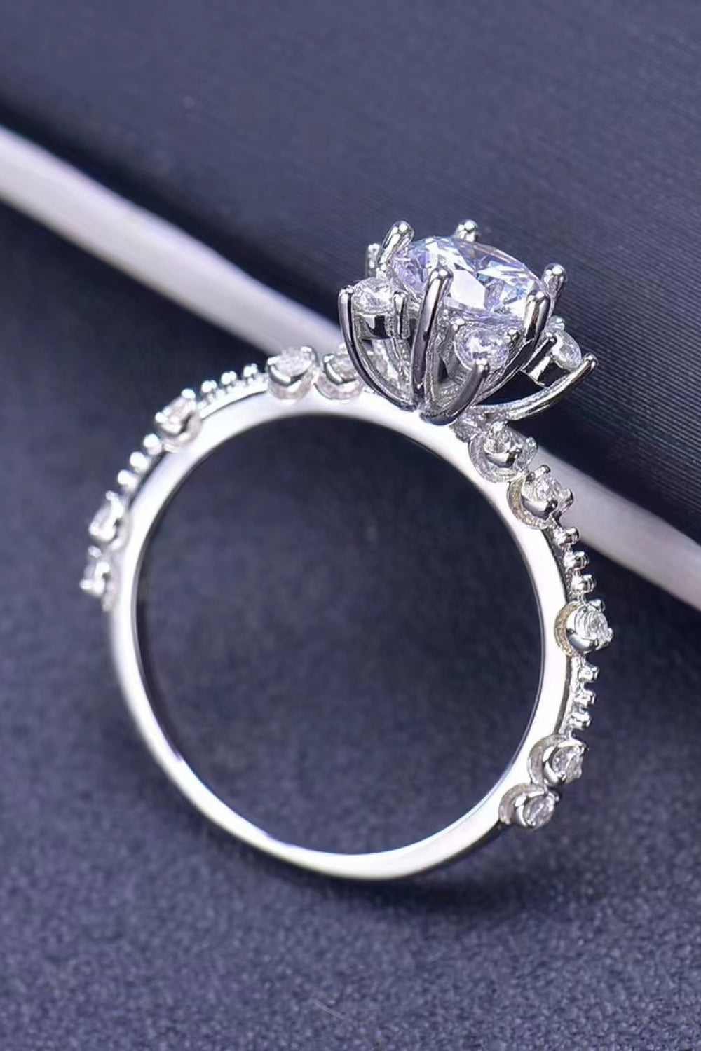 1 Carat Moissanite 6-Prong Ring - Silver