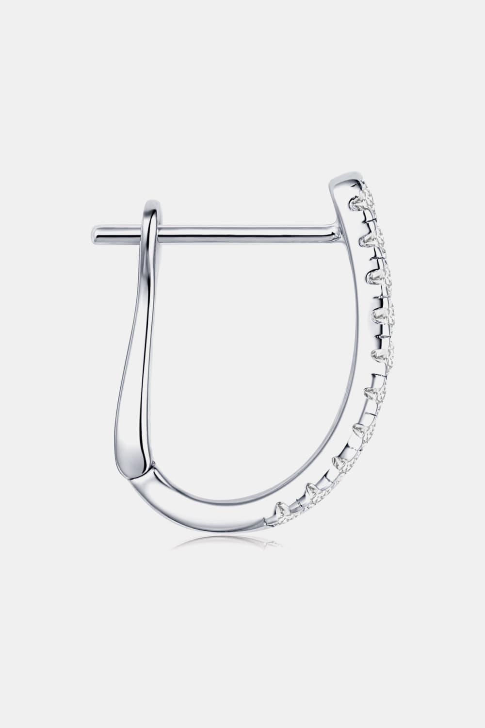 Moissanite 925 Sterling Silver Split-Loop Earrings - Silver