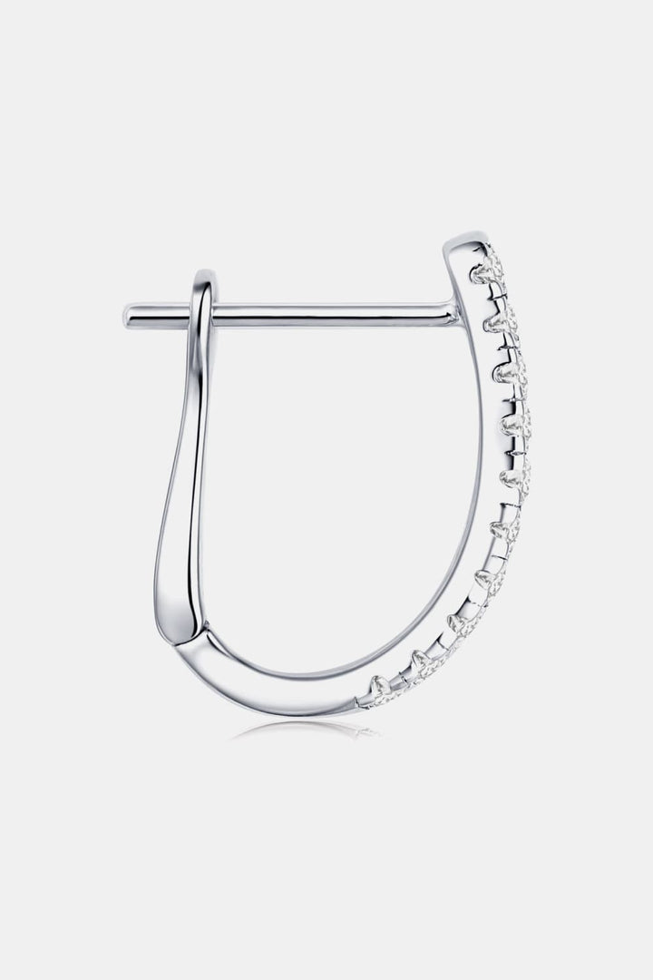 Moissanite 925 Sterling Silver Split-Loop Earrings - Silver