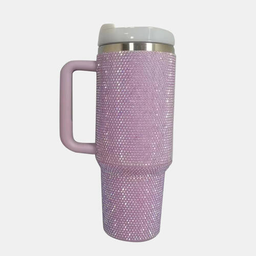 40 Oz. Rhinestone Stainless-Steel Tumbler With Straw - Multiple Colors