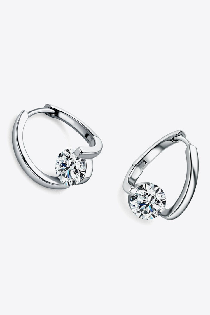 2 Carat Moissanite 925 Sterling Silver Heart Earrings - Gold, Silver