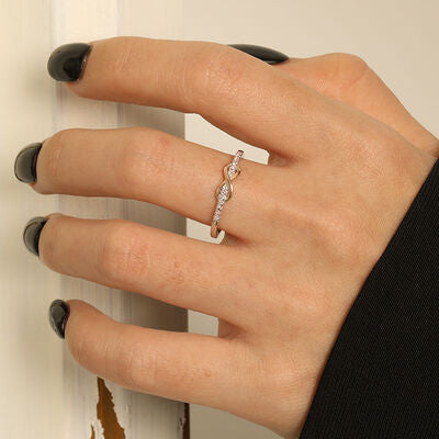 Zircon 925 Sterling Silver Infinity Ring - Silver, Blush Pink