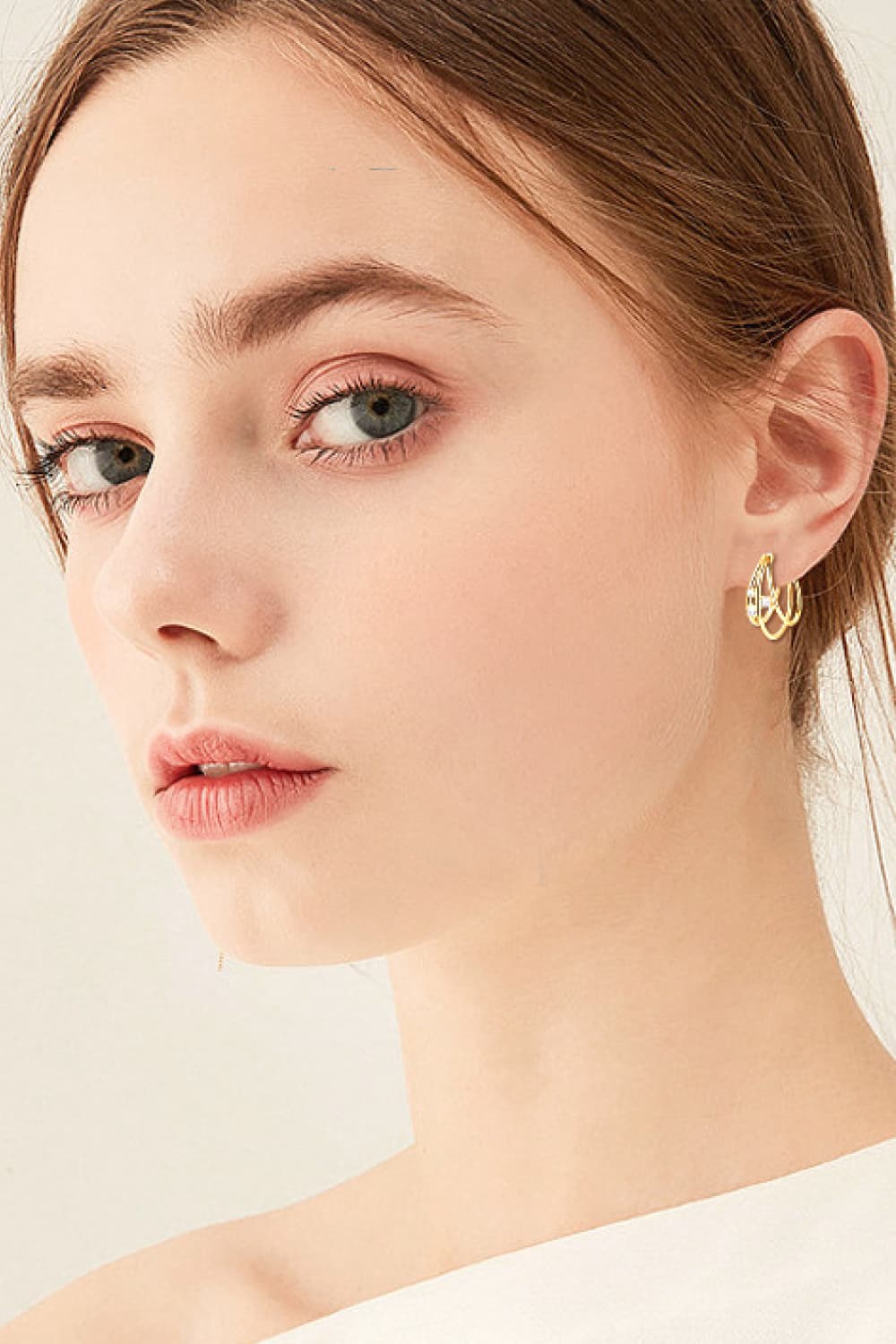 Moissanite 925 Sterling Silver Layered Earrings - Gold, Silver