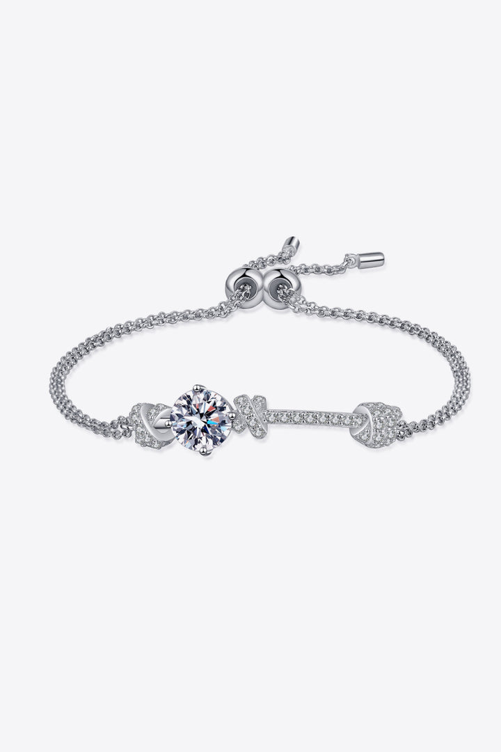 2 Carat Round Moissanite &amp; Zircon 925 Sterling Silver Bracelet